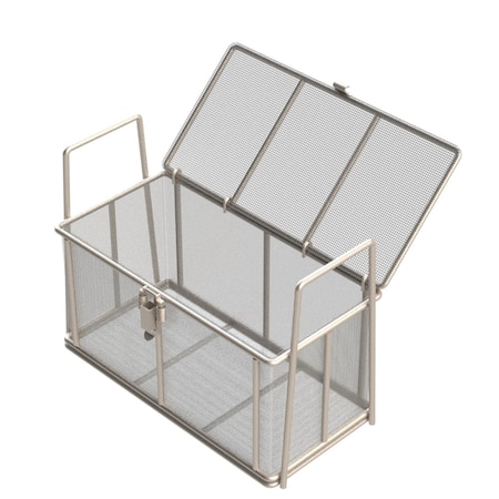 Anysizebasket Rectangular Wire Mesh Basket: 12Lx6Wx6H, 304 SS, 1/4 Rod Frame, Mesh: 8 x .047 TMT-120060060-Q08S